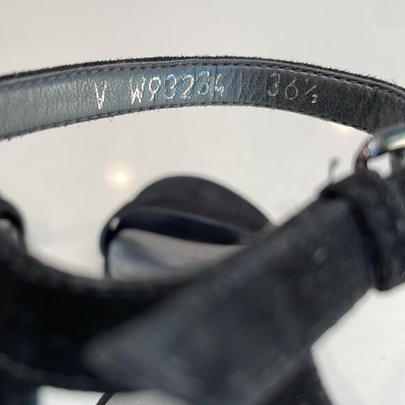 Stuart Weitzman Ankle Strap Block Heel Sandals size 36.5 black Suede - Picture 13 of 13